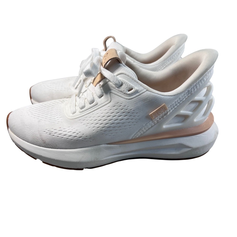 Kizik Athens White Rose Gold Hands Free Slip On Sneakers Womens 7.5 WATH2507-14